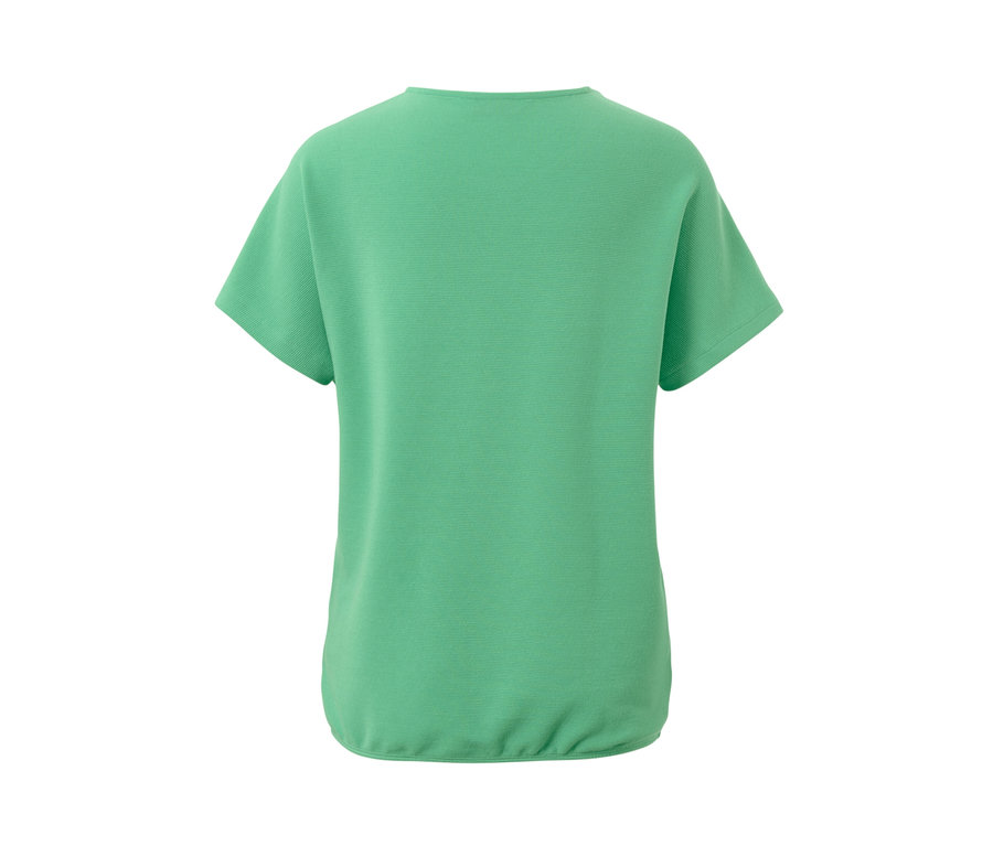 Zelené blúzkové tričko s krátkymi rukávmi.