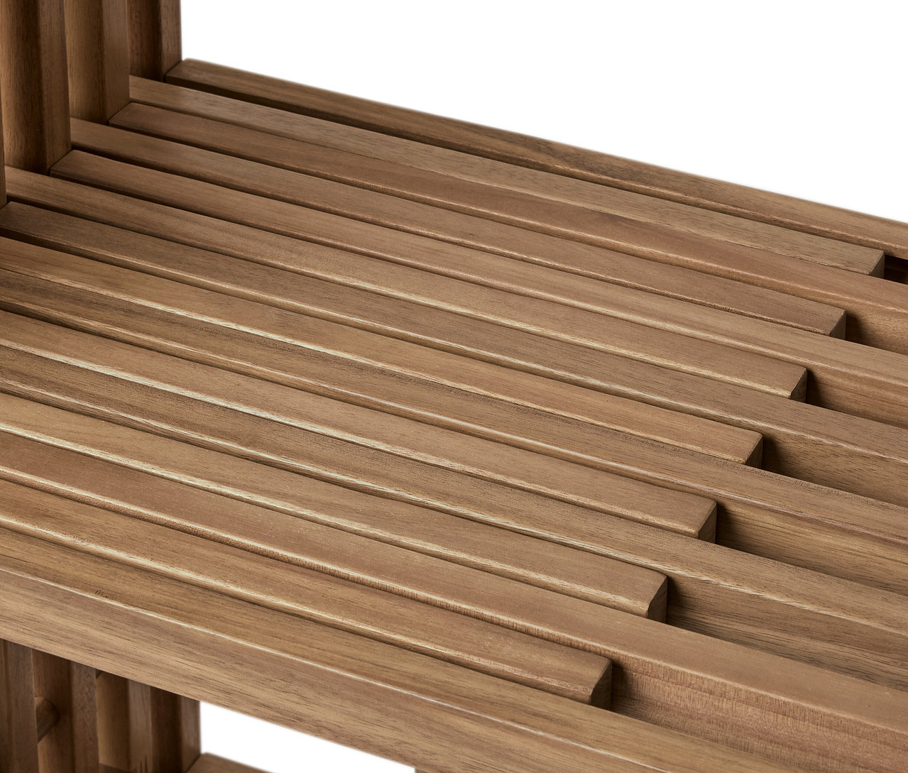 Detail výsuvného stupňovitého regálu "FLEKSIBEL".