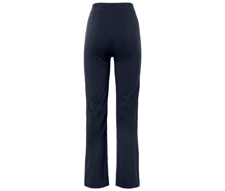 Tmavomodré nohavice zobrazené zozadu.