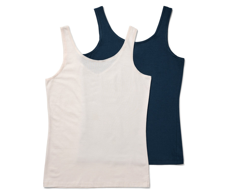 Dve tielka: jedno svetloružové a jedno tmavomodré.