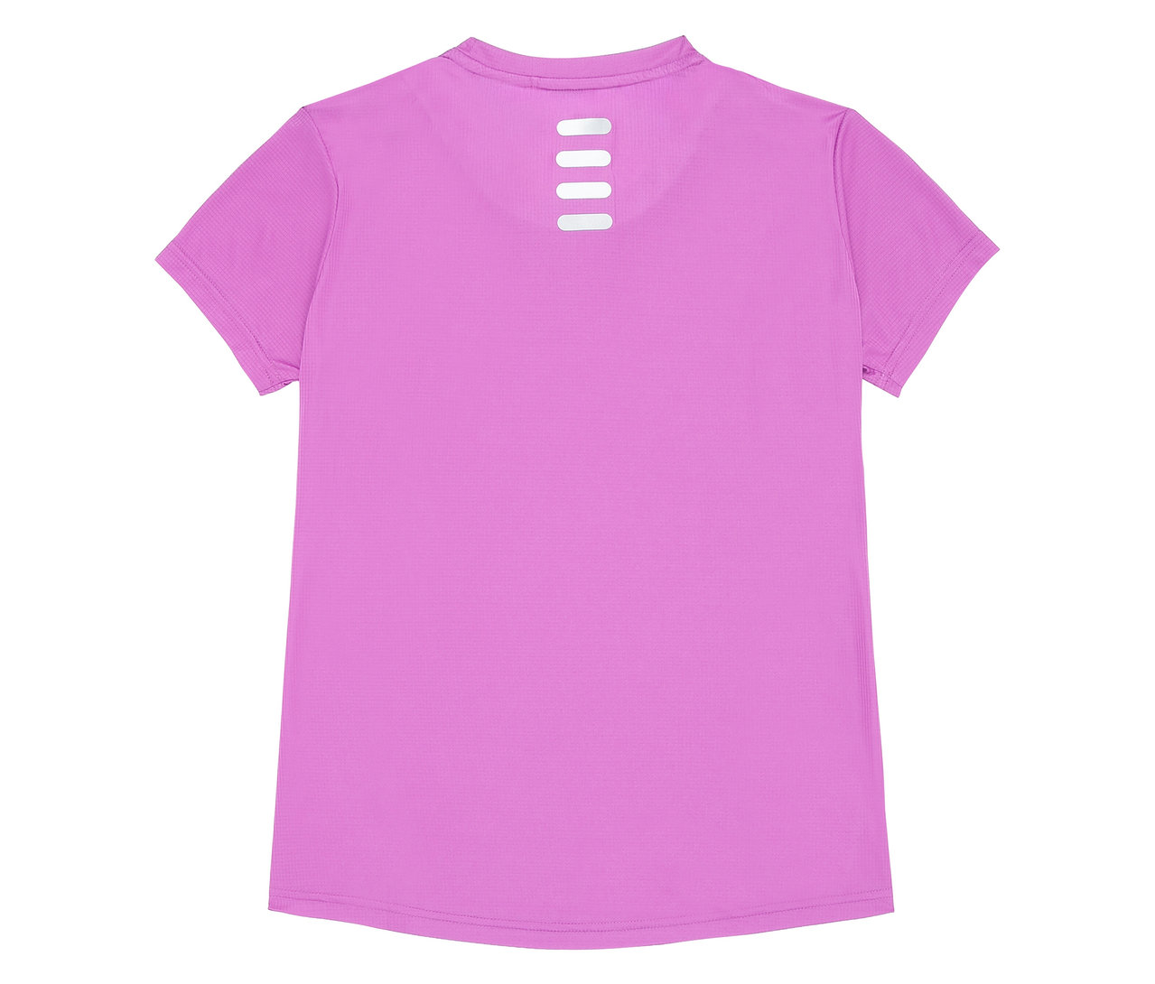 Detailný záber na zadnú časť fialového funkčného trička pre ženy FILA.