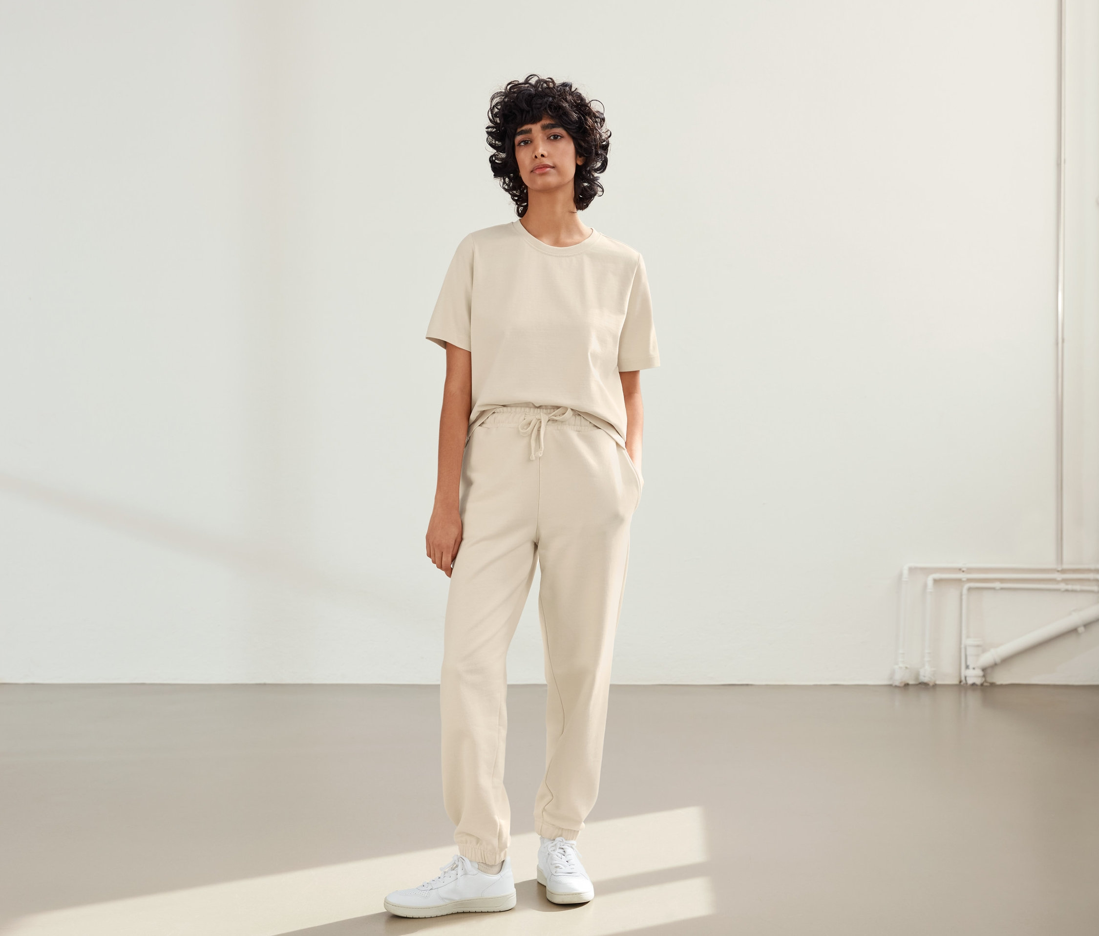 Nah/Studio teplákové nohavice - bavlna, nefarbené