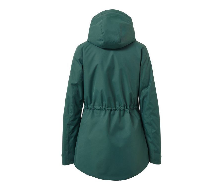 Pohľad zozadu na lyžiarsku a snoubordovú bundu.