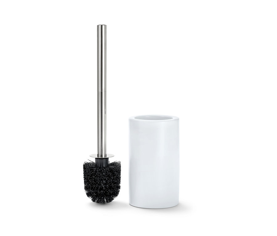 WC kefa s bielym keramickým držiakom.