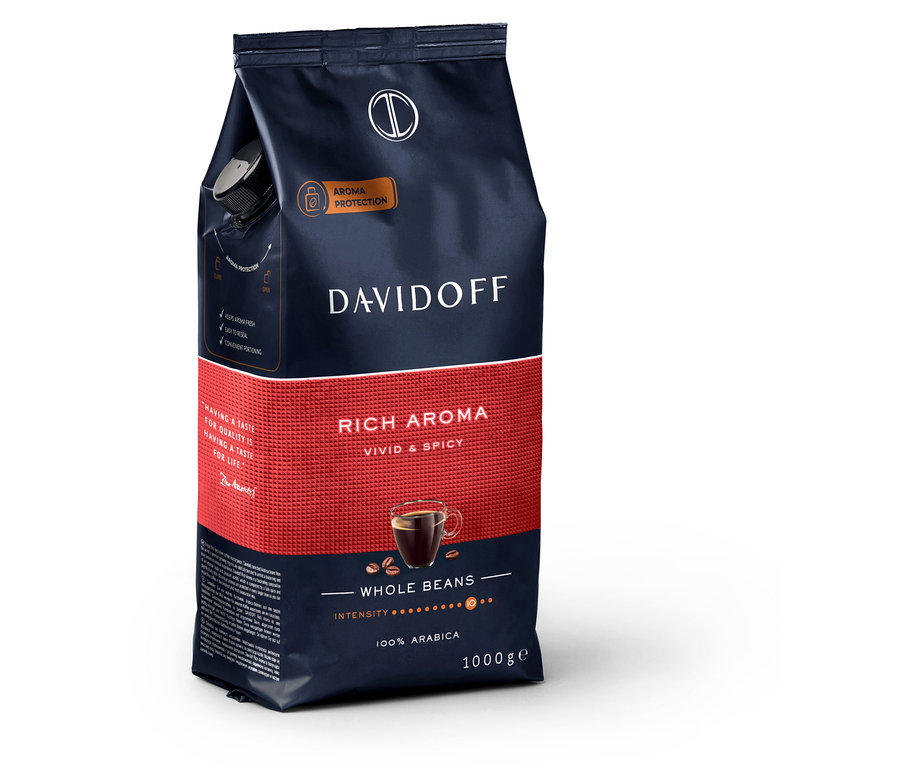 Balenie zrnkovej kávy Davidoff Rich Aroma.
