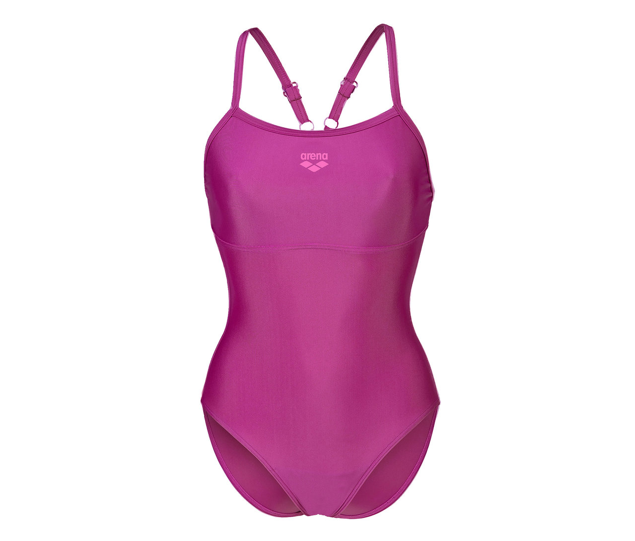 Dámske jednodielne plavky arena Feel Solid Lightdrop Back s vystuženými košíčkami, PURPUROVÉ.