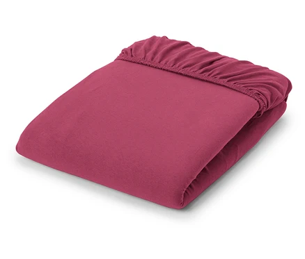 Zložená džersejová napínacia plachta, farba bobuľová.