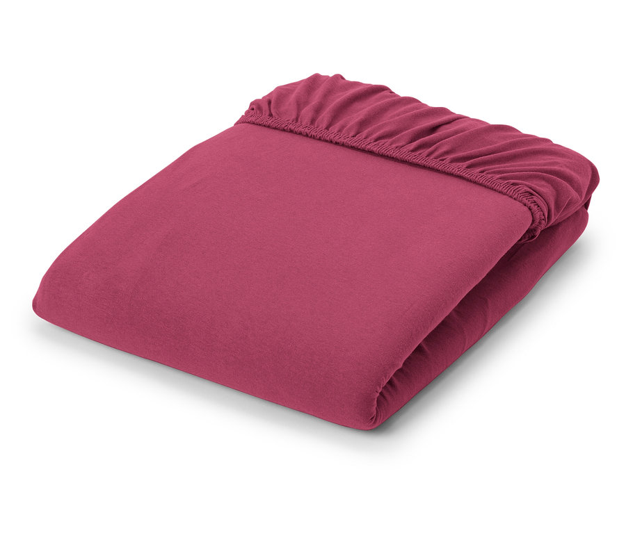 Zložená džersejová napínacia plachta, farba bobuľová.