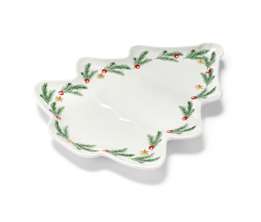 Taniere v tvare jedličky s motívom vetvičiek a bobúľ.