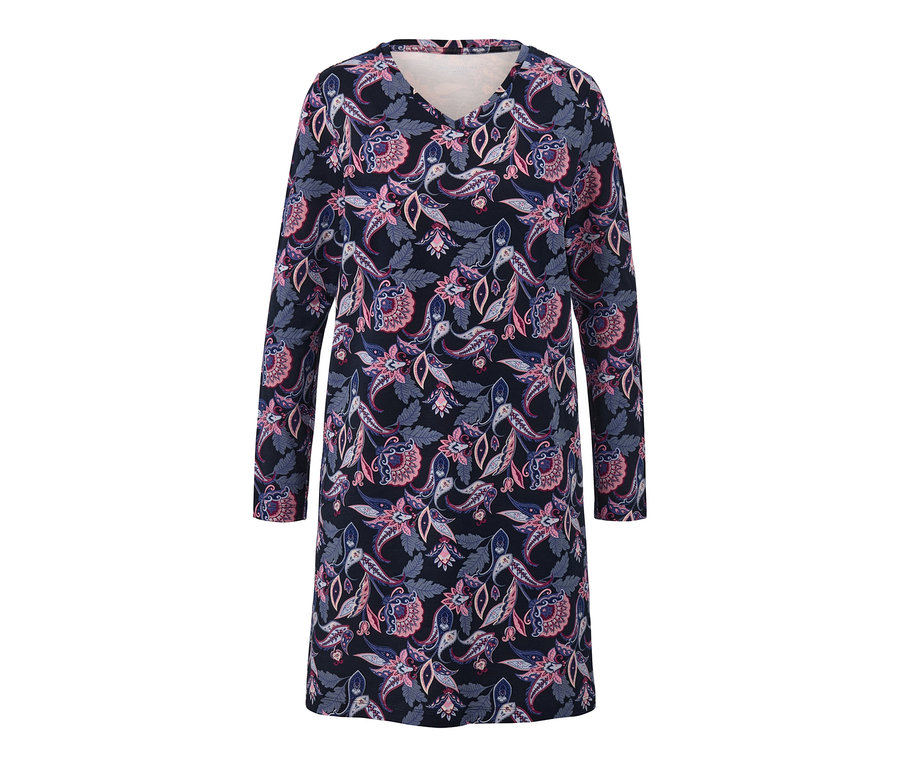 Nočná košeľa s dlhým rukávom a paisley vzorom.