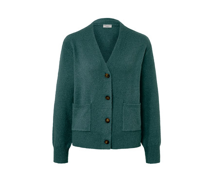 Pletený sveter s vlnou, tmavozelený