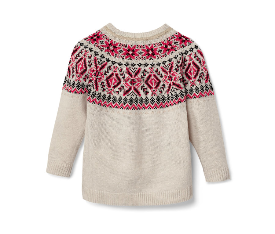 Detský pletený sveter s nórskym vzorom.