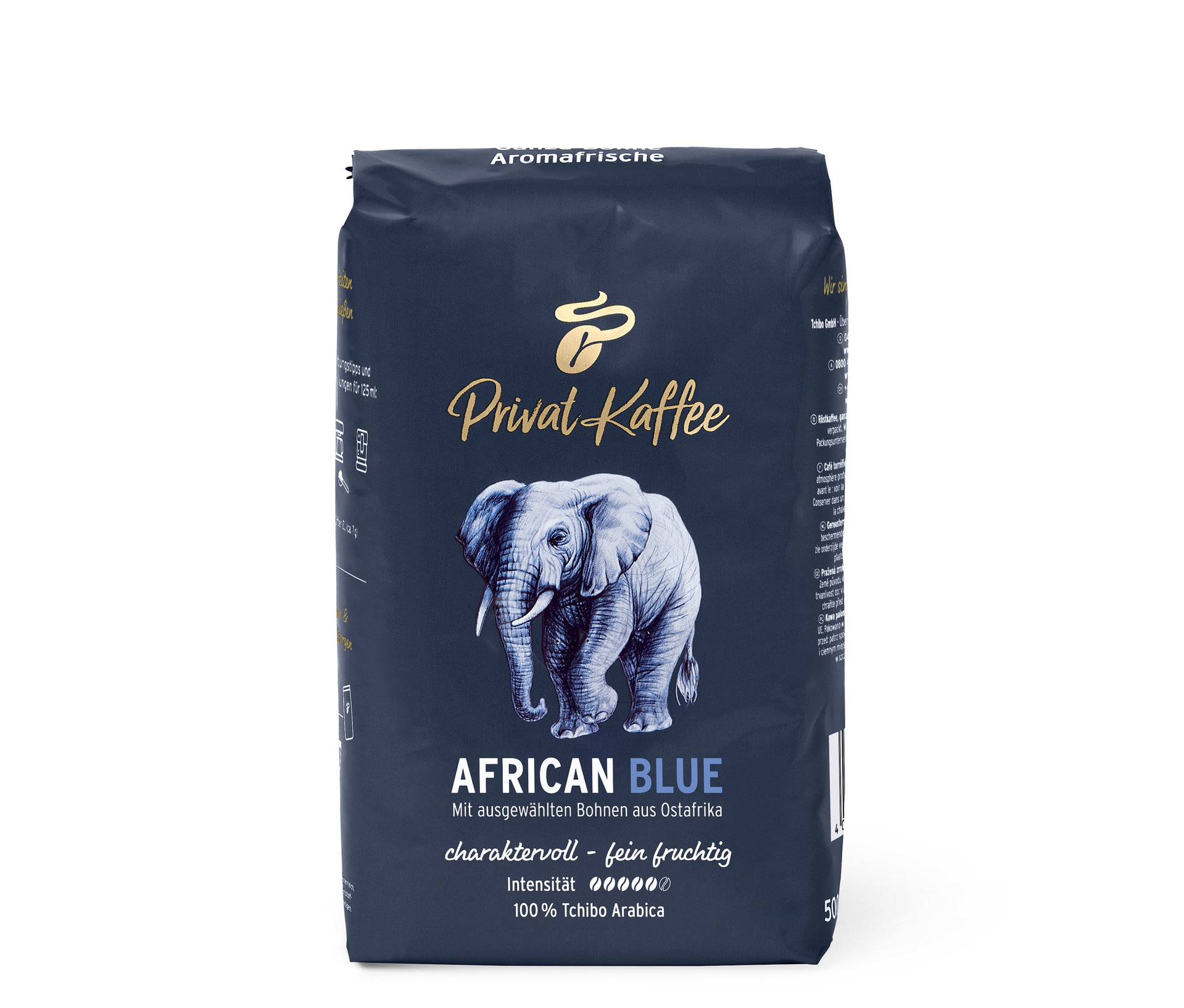 Tchibo - Privat Kaffee African Blue - 500 g, zrnková káva - Intenzita: 5/6