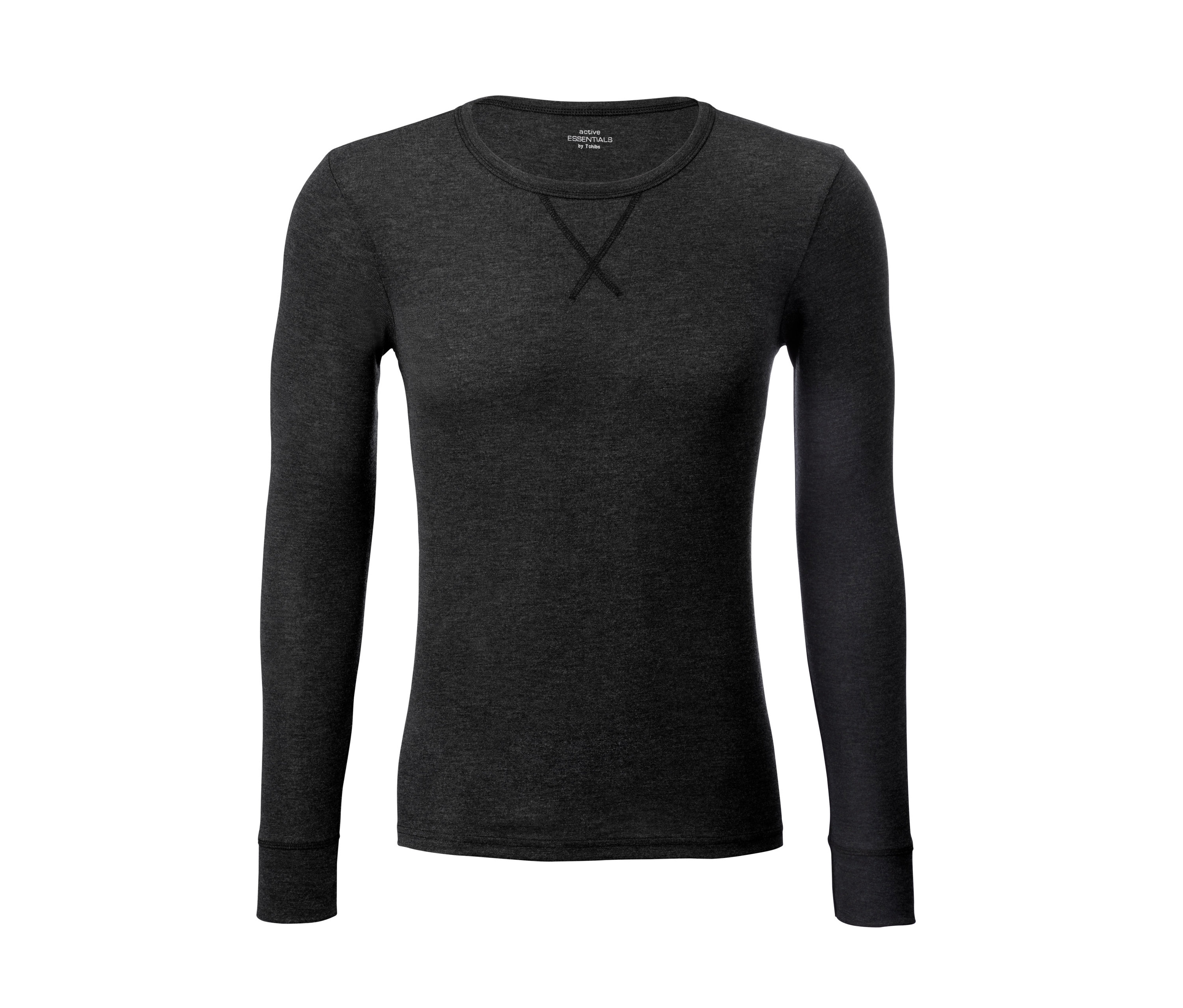 Tmavosivá športová funkčná bielizeň s dlhým rukávom.