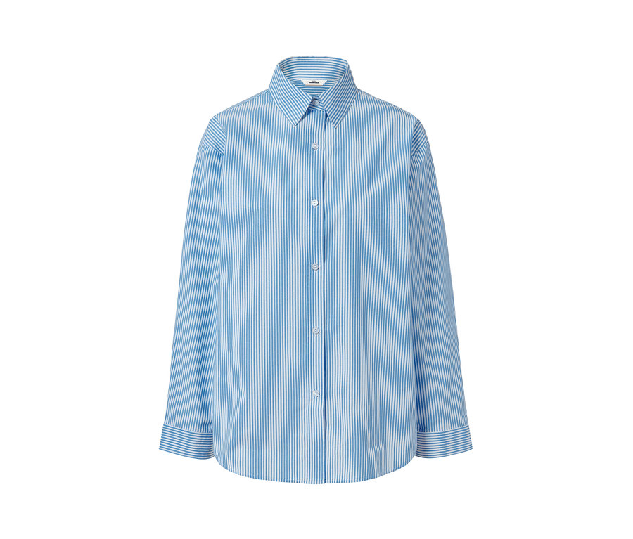 Prúžkovaná popelínová blúzka.