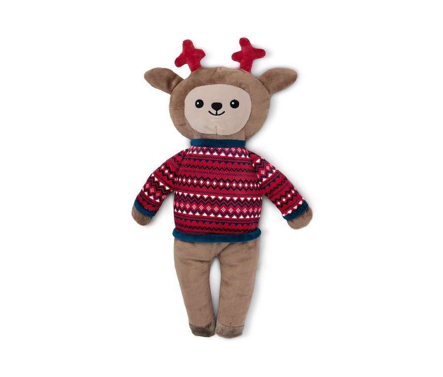 Plyšová hračka pre psy »Elch« leží na bielom pozadí.