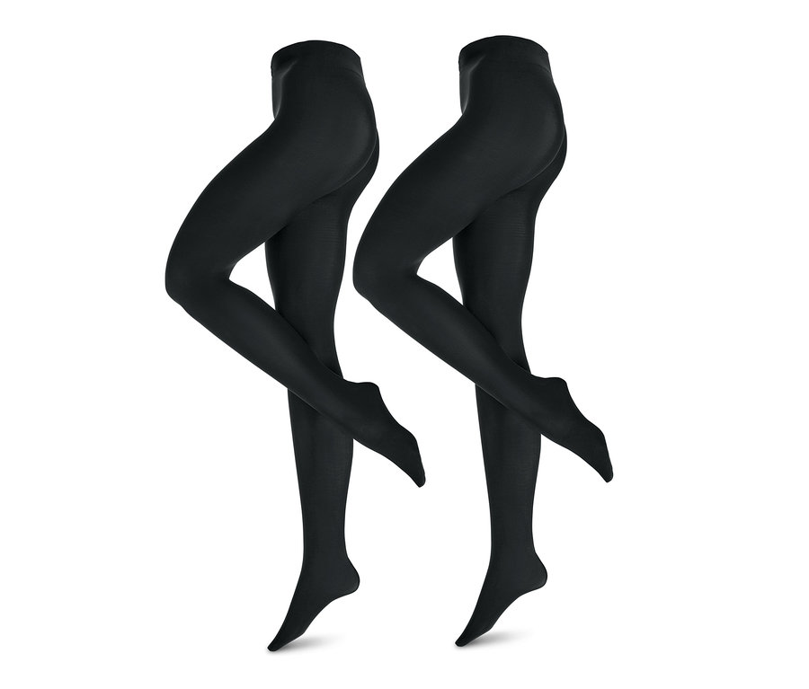 Dvoje čiernych pančuchových nohavíc, 80 DEN.