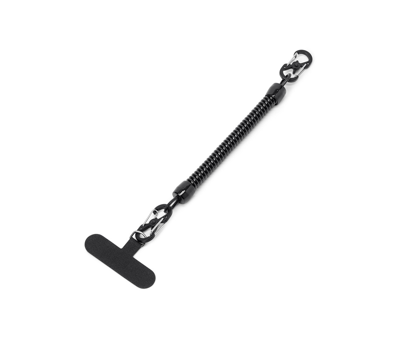 Čierna bezpečnostná retiazka na mobilný telefón.