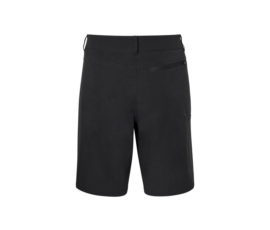 Detailný pohľad zozadu na softshellové funkčné šortky.