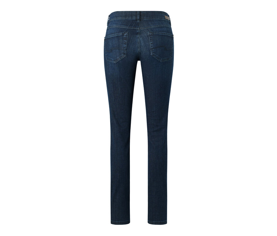 Pohľad zozadu na džínsy Angels »Cici« strih Slim Fit, tmavomodré.