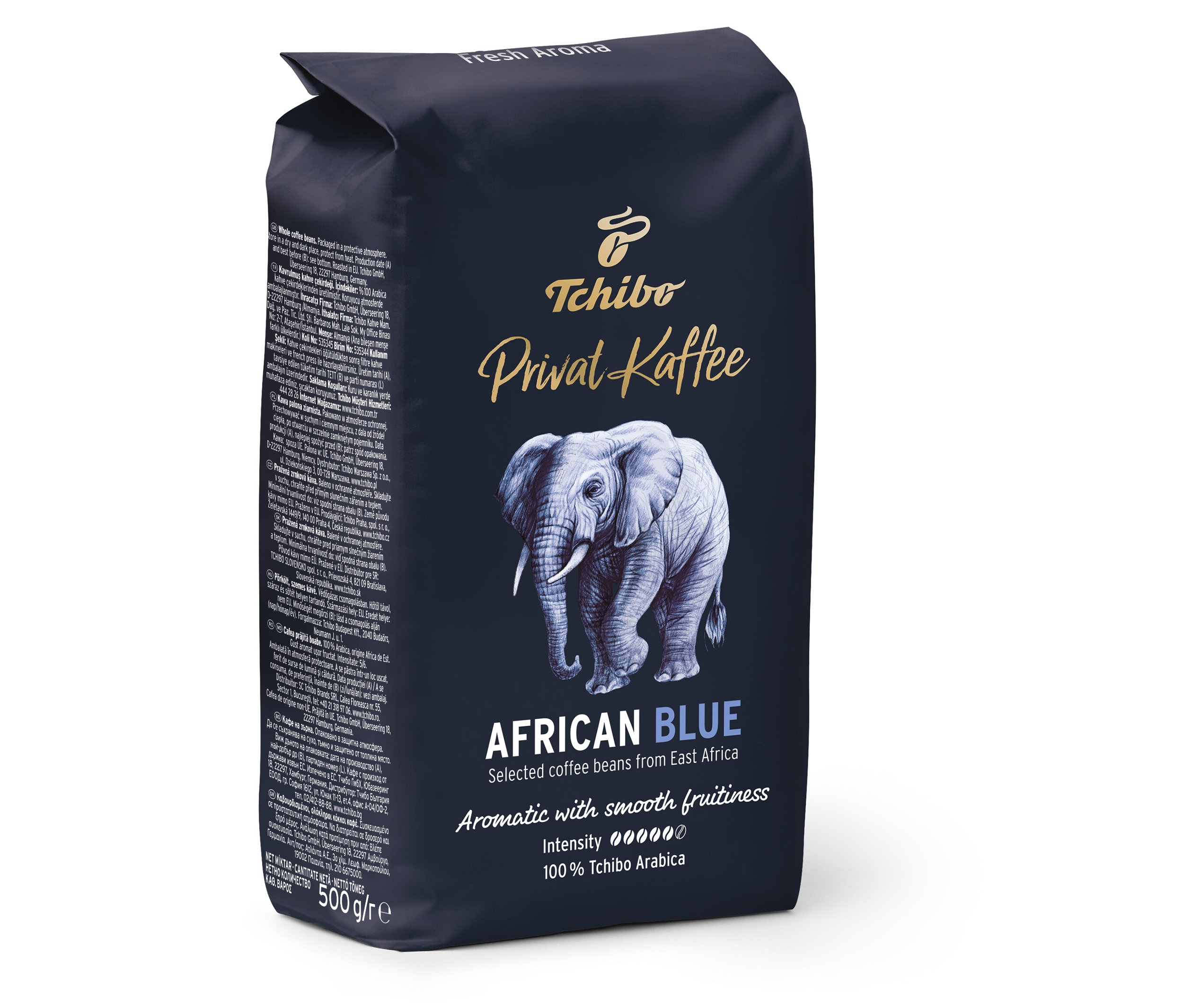 Tchibo - Privat Kaffee African Blue - 6 x 500 g, zrnková káva - Intenzita: 5/6
