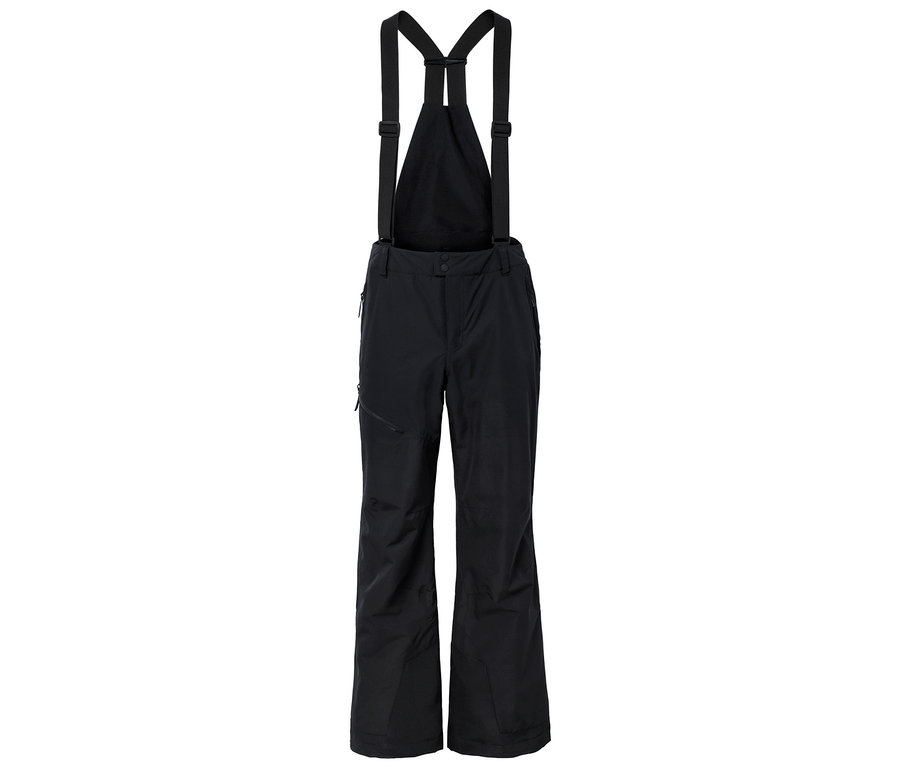 Čierne lyžiarske nohavice s trakmi.