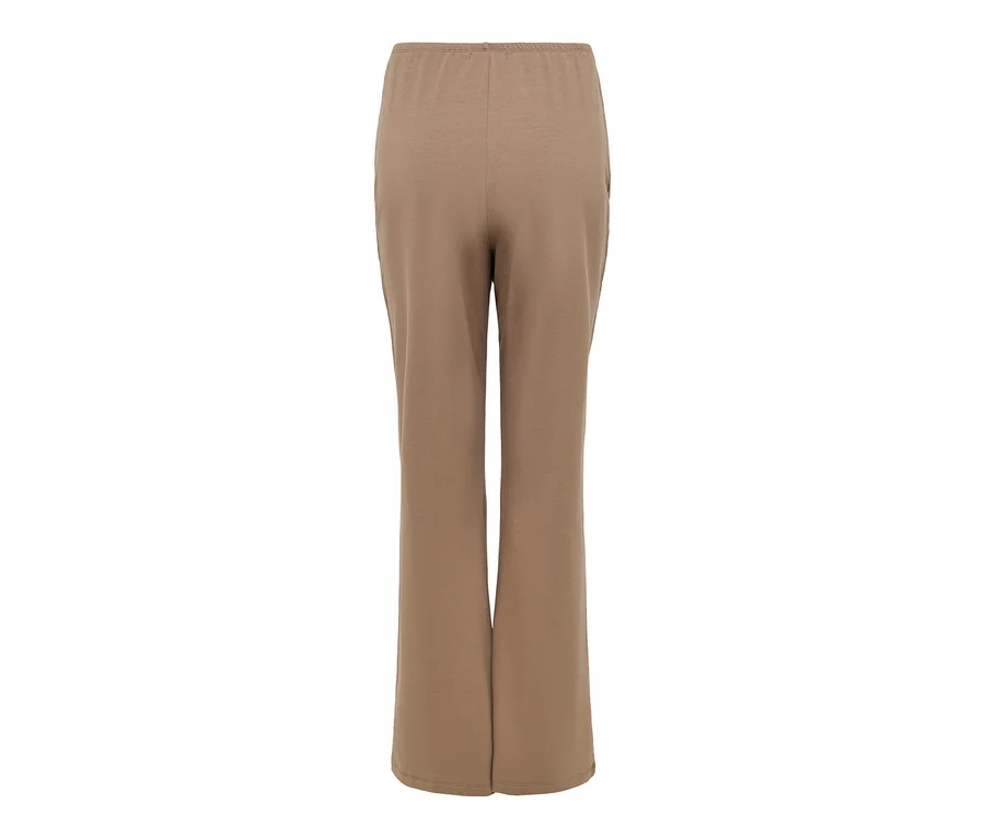 Hnedé tepláky MAMALICIOUS Sweat Pants »MLSINE HW« so širokými nohavicami a elastickým pásom, pohľad zozadu.