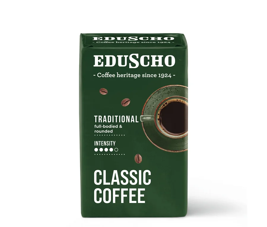 Balenie mletej kávy EDU Classic Traditional 250g vacu.