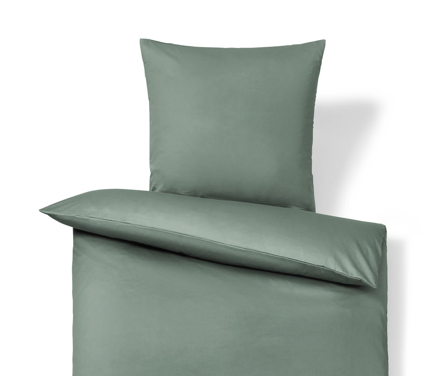 Zelená bavlnená saténová posteľná bielizeň štandardnej a nadmernej veľkosti.