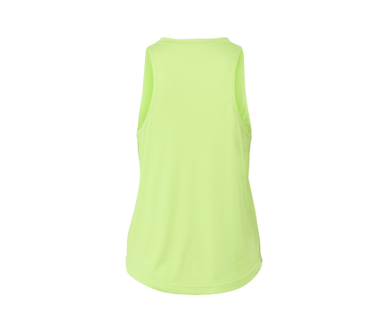 Pohľad zozadu na limetkový športový top.