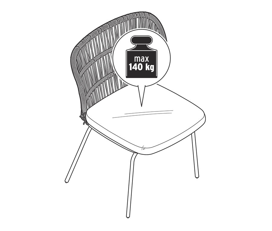 Ilustrácia stoličky s textilným výpletom.