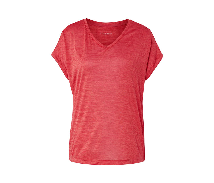 Ružové športové tričko s krátkymi rukávmi.