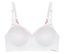 Biela športová podprsenka TRIUMPH Triaction Free Motion N EX s ružovými detailmi.