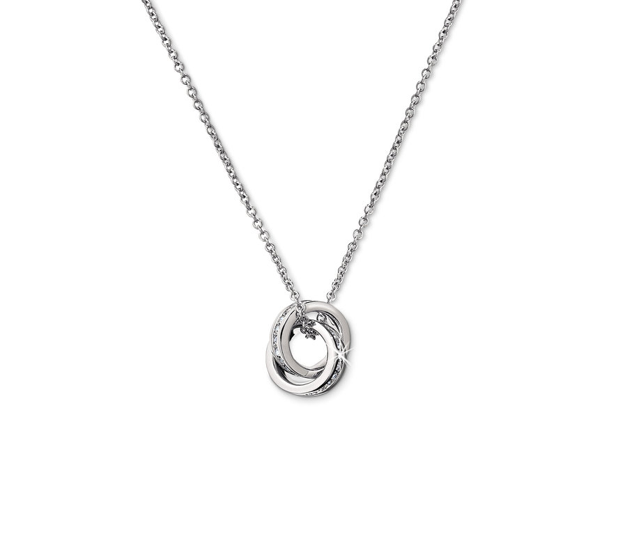Strieborný náhrdelník s príveskom zdobeným krištáľmi od Swarovski®.