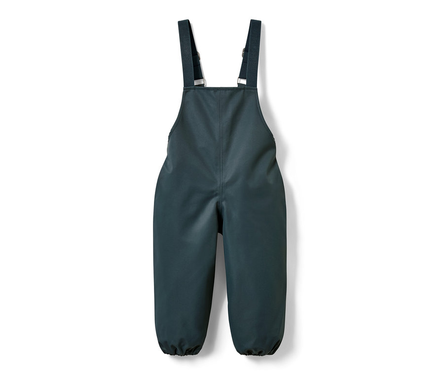 Detské nohavice do dažďa na bielom pozadí.