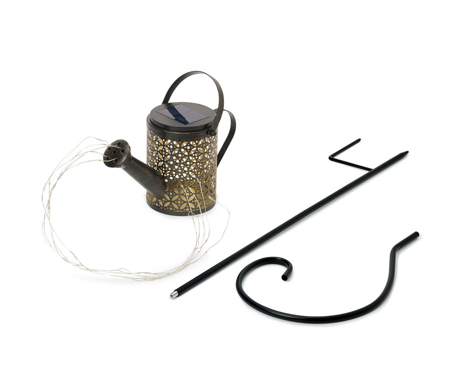 Solárne svietidlo »Krhla« so svetelným drôtom a čiernym držiakom.