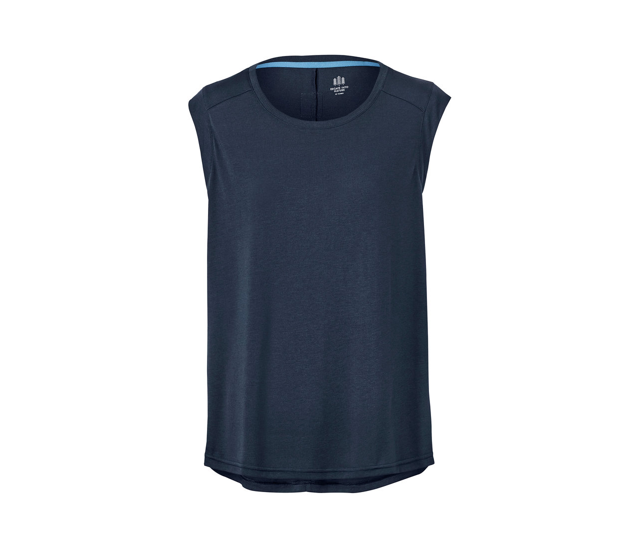Tmavomodrý funkčný top bez rukávov.