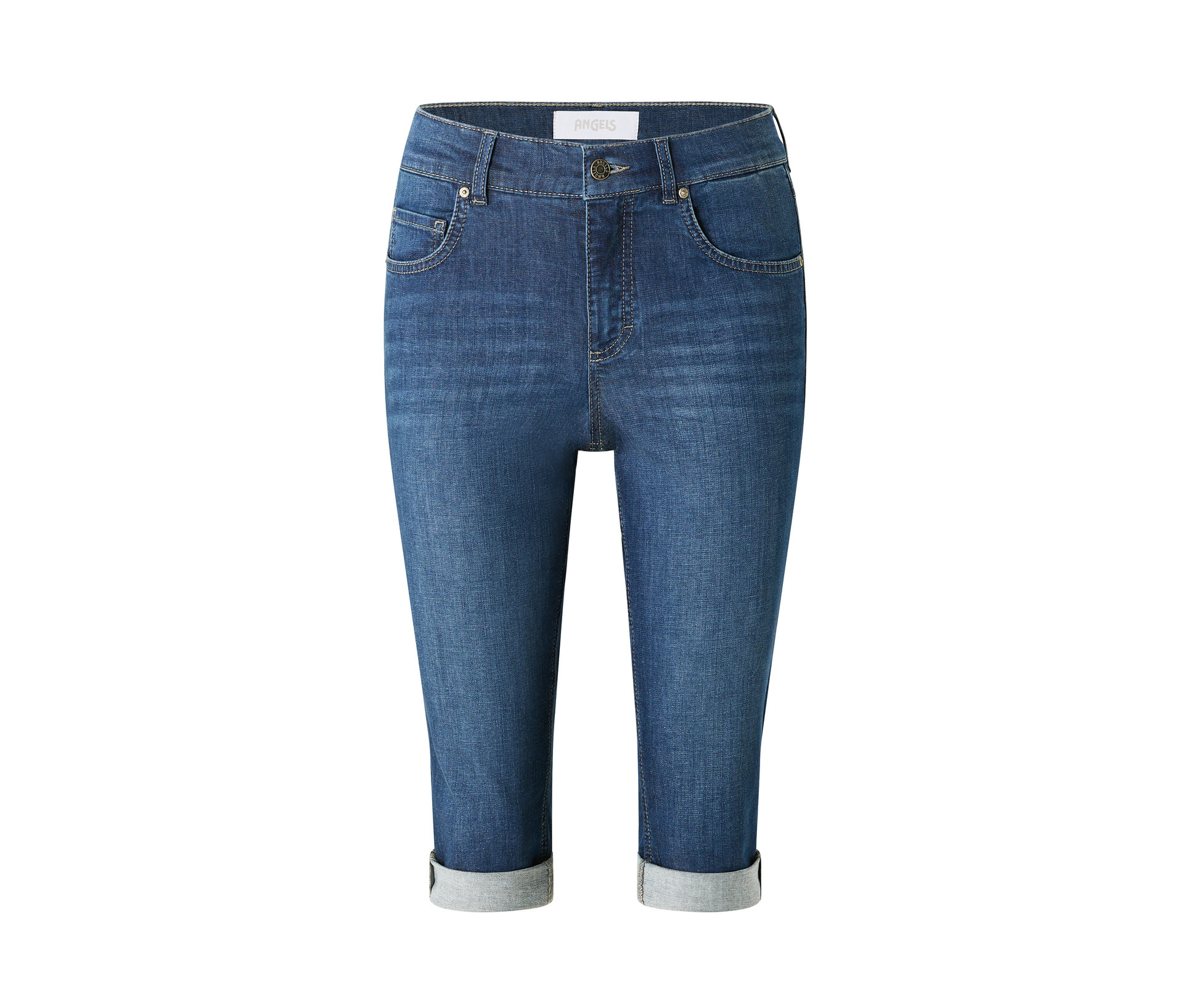 E-shop Angels džínsy "Capri Turn-Up", Slim Fit, modré