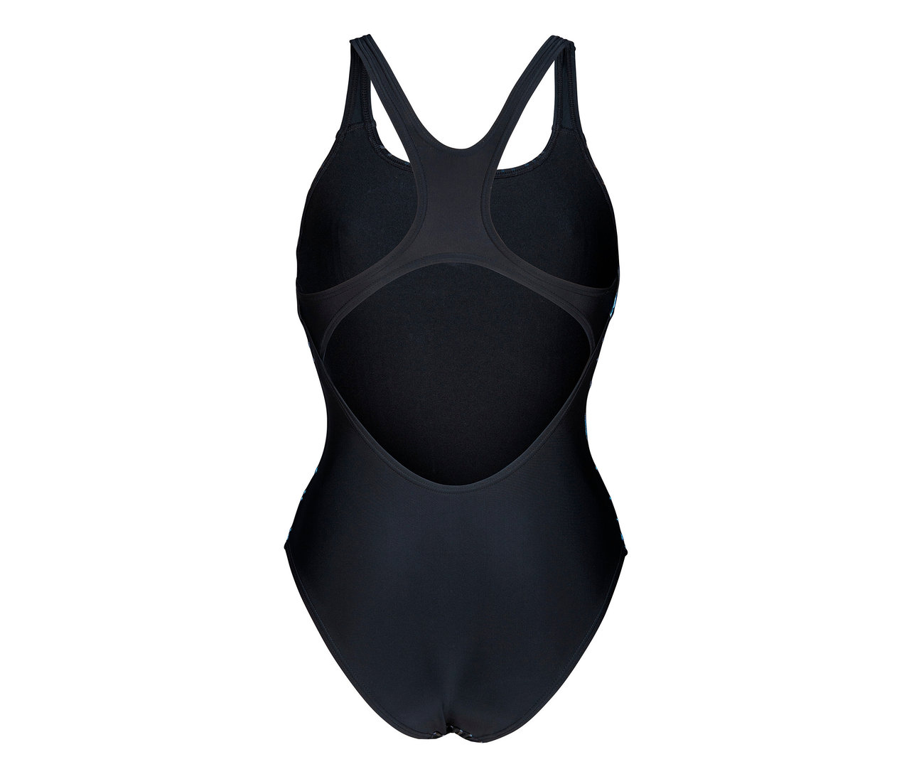 Detailný pohľad zozadu na dámske plavky arena Feel Hyacinth Swim Pro Back Badeanzug.