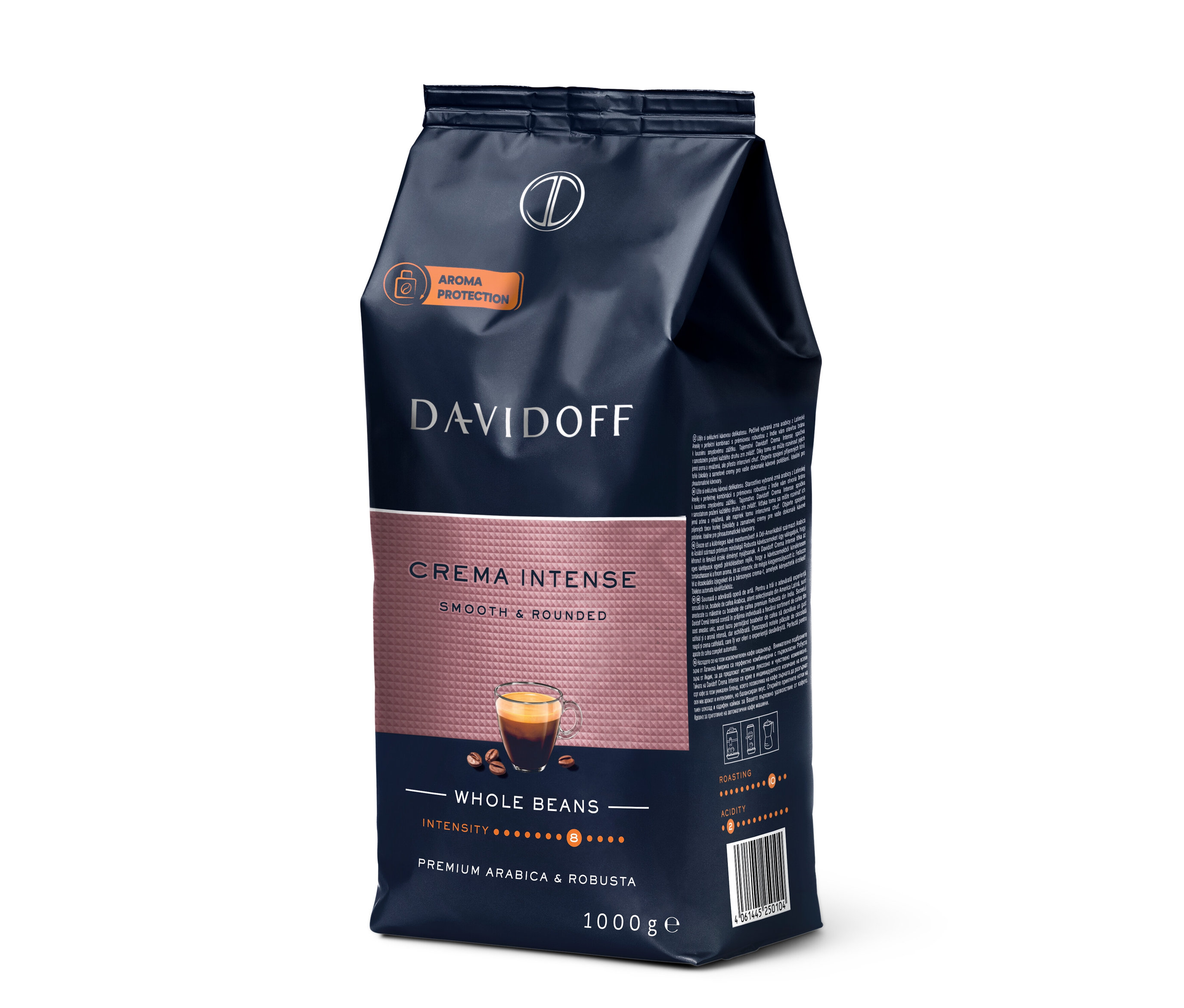 Tchibo - Davidoff Café Crema Intense - 1 kg kávových zŕn - Intenzita: 8/12
