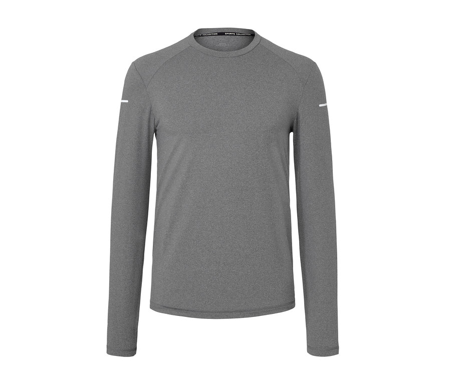 Funkčné tričko s dlhými rukávmi, antracitové s melírom.