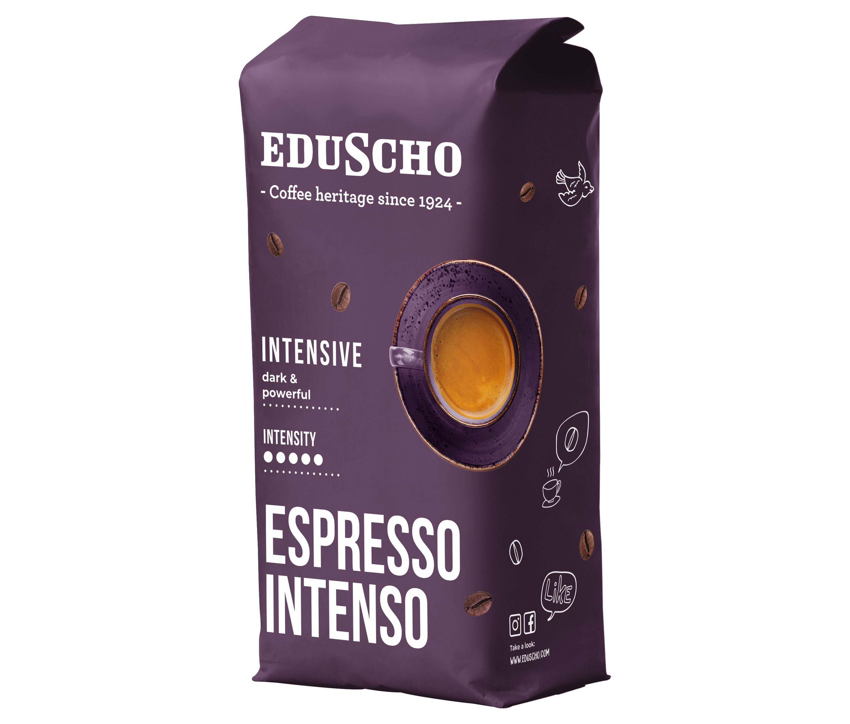 Eduscho Espresso Intenso - 1 kg zrnkovej kávy - Intenzita: 5/5