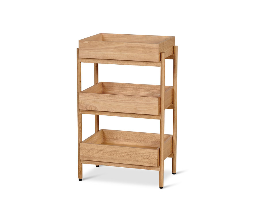 Stojanový regál s 3 priehradkami.