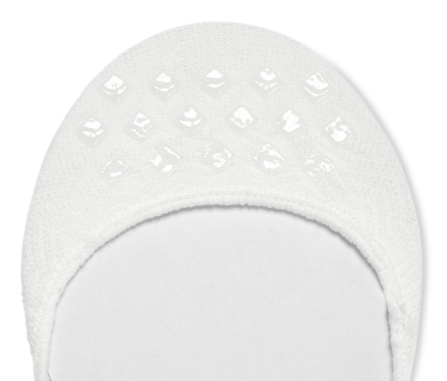 Detail bielej ponožky Ťapky do športových topánok, 2 páry.