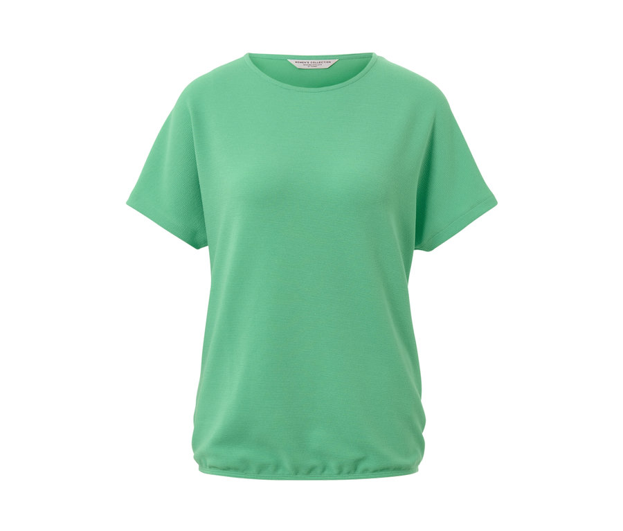 Zelené blúzkové tričko s krátkymi rukávmi.