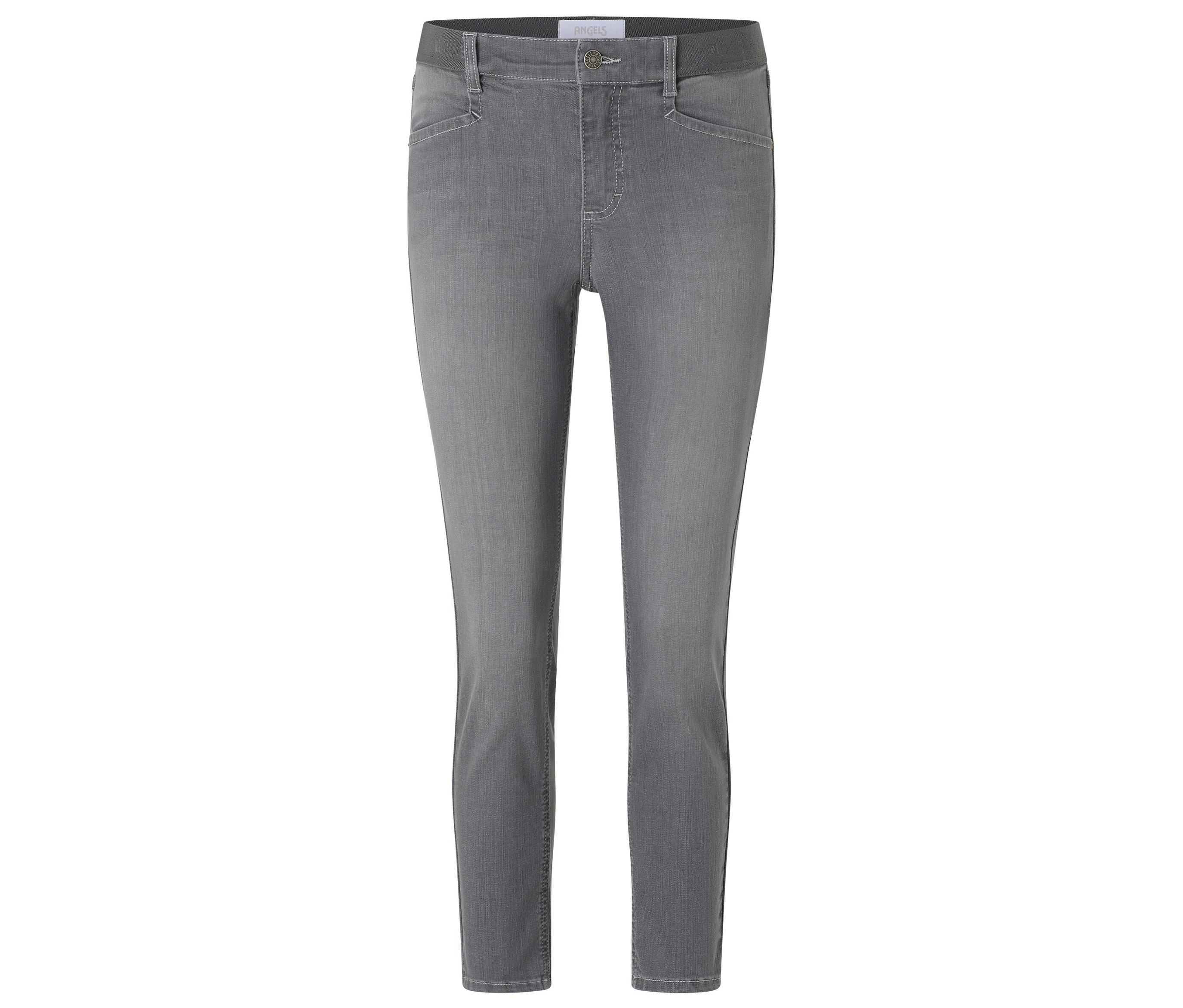 Sivé skinny džínsy.