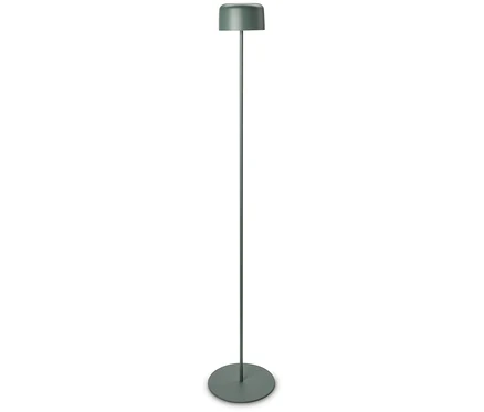 Zelená stojaca lampa na bielom pozadí.