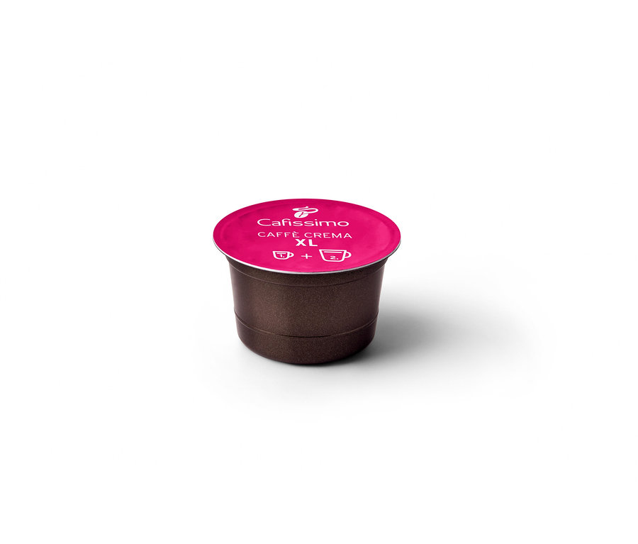 Kávová kapsula Caffè Crema Wake Up XL s ružovým viečkom.