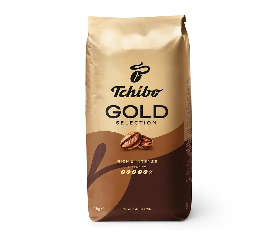Balenie zrnkovej kávy Tchibo Gold Selection - 1kg.