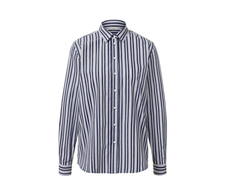 Prúžkovaná popelínová blúzka.